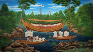 Ceremonial scene depicting the naming ceremony